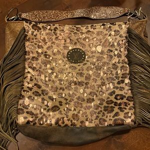 Gold Leopard Fringe Keep It Gypsy Rosie Bag